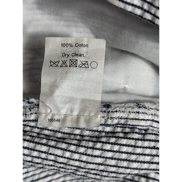 J Crew Seersucker Mini Skirt Womens Size 6 Sailor Button Accent Pocket Cotton - Picture 5 of 7